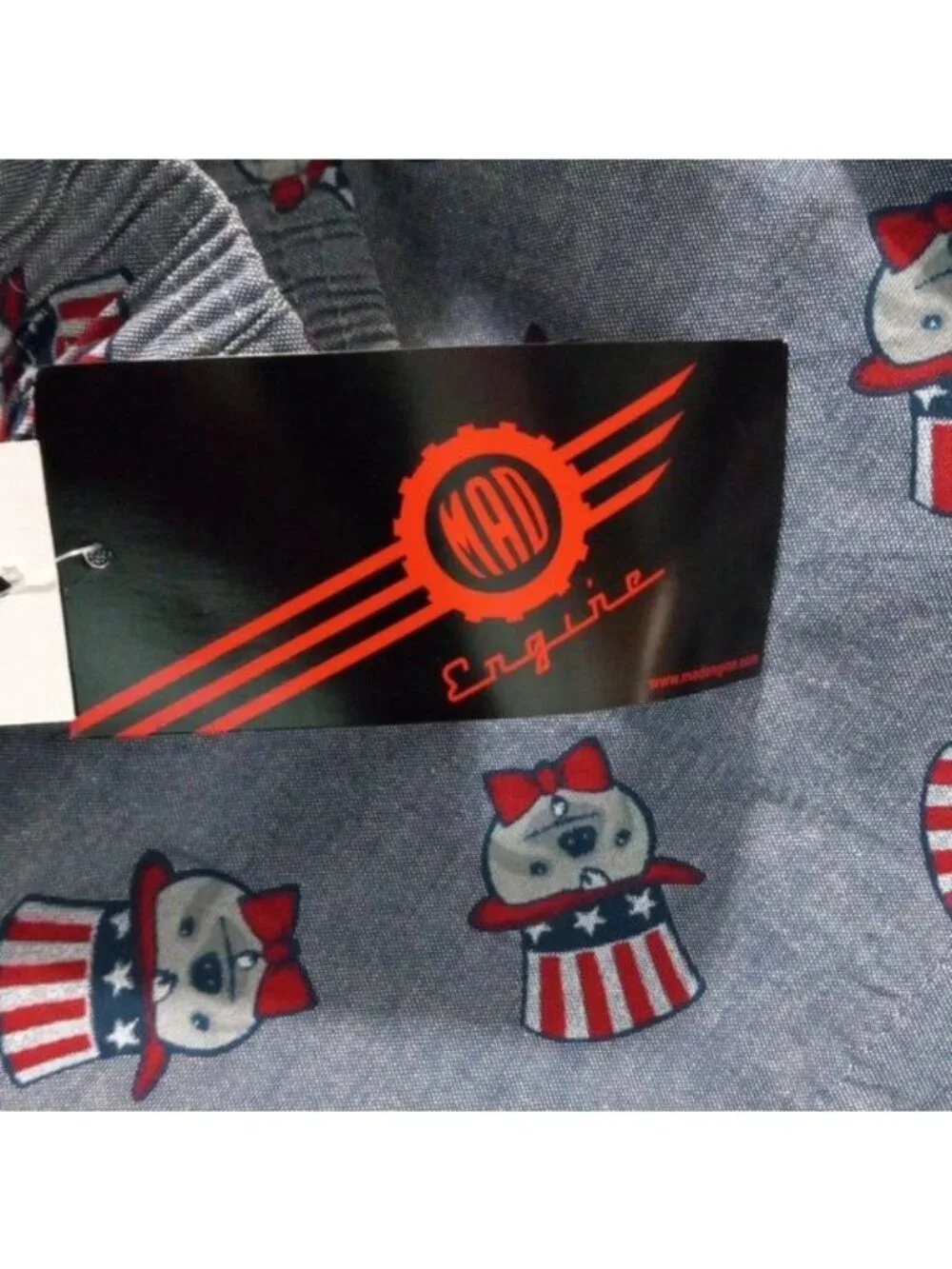 MAD Engine S Boxers Gray Flag Patriotic Americana Gopher Hat Bow Tie Stars